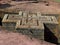 Underground rock hewn church cross Lalibela, Ethiopia.