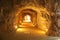 Underground silver mine mining heritage of the city of Zacatecas Mexico where you can see large rocks and illuminated tunnels to w