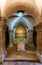 Underground Virgin Mary crypt chapel beneath Benedictine Dormition Abbey on Mount Zion outside Jerusalem Old City in Israel