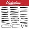 Underline Stroke Set Vector. Hand Drawn Marker Line. Pen Brush. Sketch Design. Graphic Doodle. Handwtitten Mark. Vintage