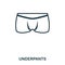 Underpants icon. Flat style icon design. UI. Illustration of underpants icon. Pictogram isolated on white. Ready to use