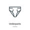 Underpants outline vector icon. Thin line black underpants icon, flat vector simple element illustration from editable clothes