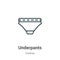 Underpants outline vector icon. Thin line black underpants icon, flat vector simple element illustration from editable clothes