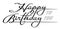 Underscore handwritten text "Happy Birthday to you" with shadow. Hand drawn calligraphy lettering with copy space