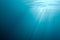 Undersea background. Light rays under water. 3D rendered illustration