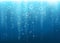 Undersea blue fizzing air, water or oxygen bubbles vector tex