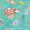 Undersea nautical  watercolor print decorative sea life vintage style seamless pattern