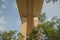 Underside of the A61 Autobahn bridge with trees growing underneath