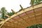 Underside of a Finely Crafted Pergola Roof with Burlap or Canvas Covering to Provide Shade