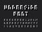 Underside font. Vector alphabet