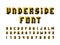 Underside font. Vector alphabet