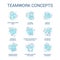 Understanding common goals turquoise concept icon