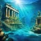 Underwater ancient city in the depths of the Atlantis lost ancient sunken Underwater gorges and Lots of underwater