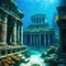 Underwater ancient city in the depths of the Atlantis lost ancient sunken Underwater gorges and Lots of underwater