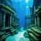 Underwater ancient city in the depths of the Atlantis lost ancient sunken Underwater gorges and Lots of underwater