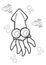 Underwater Animals Squid Coloring Pages for Kids and Adult