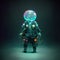 Underwater astronaut character with a bubble head. Ai generated.