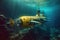 underwater autonomous research submarine exploring