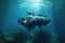 underwater autonomous submarine exploring ocean depths