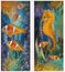 Underwater banner with horsefish and clownfish