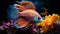 Underwater beauty vibrant colors, motion, swimming, clown fish, coral generated by AI