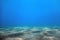 Underwater Blue Ocean, Sandy sea bottom Underwater background