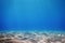 Underwater Blue Ocean, Sandy sea bottom Underwater background