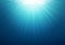 Underwater blue sea background photo.