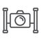 Underwater camera line icon, diving and underwater