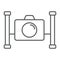 Underwater camera thin line icon, diving