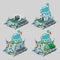 Underwater castle, construction process in 4 icons