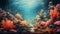 Underwater Coral Reef Illustration: Atmospheric Landscape Painting