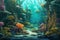 underwater ecosystem illustration ai generated