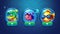 An underwater game interface with a fish slot icon. Match 3 elements with buttons. A progress bar with piranhas and