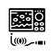 underwater ice fishing camera glyph icon vector illustration
