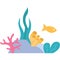 Underwater icon sea life vector ocean fish