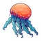 Underwater jellyfish swimming