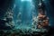 underwater landscape of hydrothermal vent system