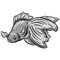 Underwater Marine Fish Cartoon Illustration in a Vector In Greyscale Black and White