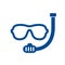 Underwater mask icon, snorkel logo design, scuba mask - vector