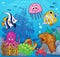 Underwater ocean fauna theme 8