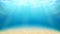 Underwater Ocean Sandy Bottom And Sunrays Vector