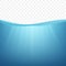 Underwater ocean. Water surface. Natural background. Vector stock illustration