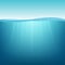 Underwater ocean. Water surface. Natural background. Vector stock illustration