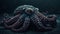 Underwater octopus tentacle spirals in natural beauty and tranquility generated by AI