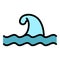 Underwater orca icon vector flat