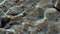 Underwater panorama of the alpine lake bottom with transparent waters