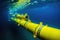 Underwater pipeline for gas or oil transport. Critical infrastructure