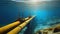 Underwater pipeline for oil and gas transport. Generated with AI