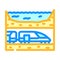underwater railway tunnel color icon vector illustration
